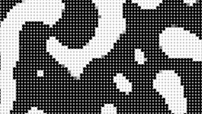 Transform geometric background. Black and white colors mixing. Seamless 4k looping footage. Polka dot abstract video