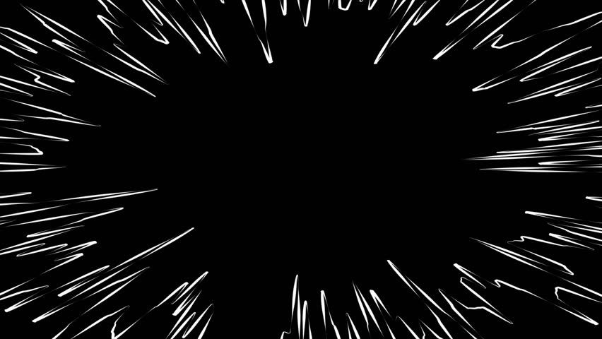 New Anime speed line background animation on black. Radial Comic Light Speed Lines Moving isolated background. powerful speed lines  Royalty-Free Stock Footage #3425518559