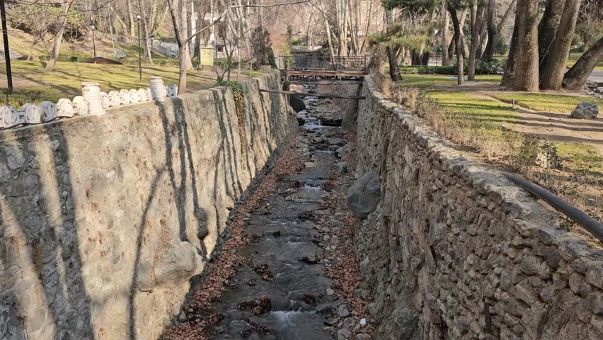 A beautiful river in AUTUMN season, crossing SAADABAD in TEHRAN