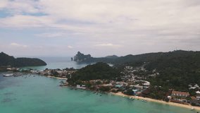 Phi Phi island from above, Viking beach, Thailand from above