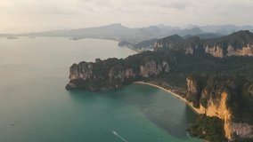 Thai from above, Railay beach Krabi drone video