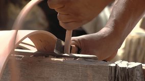 A Drum-maker Making Argentinian Drums Called "Bombo Leguero" Popular in Argentine Folklore and Originally from the Province of Santiago del Estero, Argentina. Close Up. - Powered by Shutterstock - Get 15% off with code: PIKWIZARD15