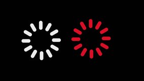 3D animation Loading wheel animation - Animated spinning load icon with alpha layer transparent background Loading Circle, video. Download progress, preloader animation web design template, 