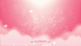 Valentine. Valentine video. Valentine's day. Happy Valentine's day animation with neon style on particles glitter background. Suitable for valentine's day greeting cards. 4k video text animated.