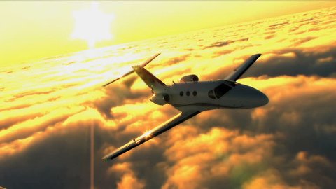Corporate businessmen travel by Cessna Mustang jet