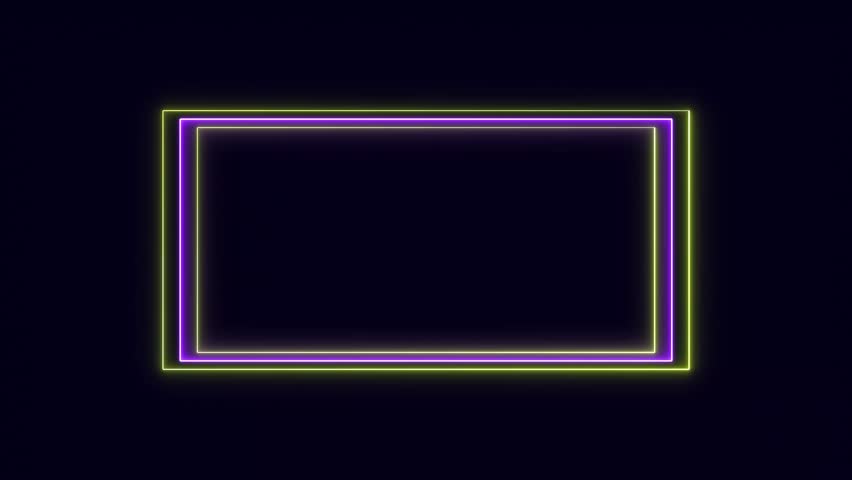 frame glowing light saber animation, 4K Animated Blue Lightsaber on Black Background, saber animation, square frame glowing light, saber frame, neon