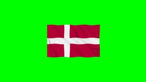 Denmark Vector Waving Flag Motion loop 4K Resolution