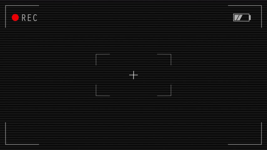 Camera recording screen overlay with scanlines. Prores4444 with alpha channel. Loop.