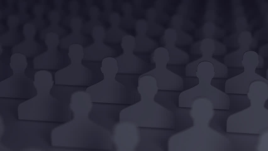 Searching for the job vacancy candidate, right person. Recruitment or leadership. 3d animation