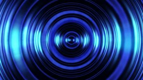 Abstract Endless flight in a futuristic blue corridor. Animation of a hyperspace tunnel. VJ 4K video. 3d render