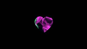 Rotation elegant tricolor heart. Video for st. Valentines day. colorful heart in different colors motion graphic. 