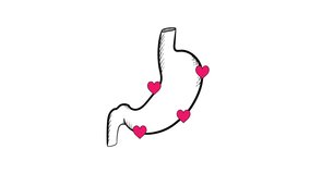 Animated stomach image video with moving heart that is great for your needs
