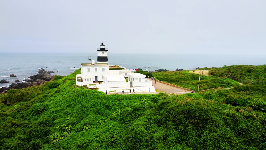 Fuguijiao Lighthouse, 1800s lighthouse at the northern most point of Taiwan coastline. 