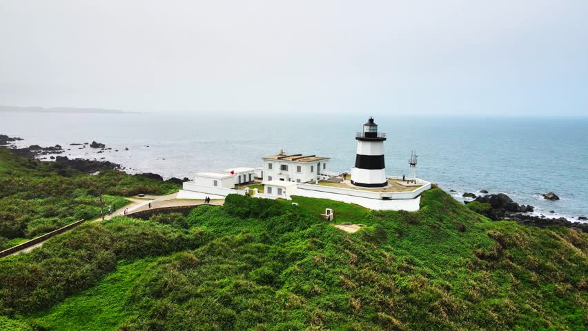 Fuguijiao Lighthouse, 1800s lighthouse at the northern most point of Taiwan coastline. 