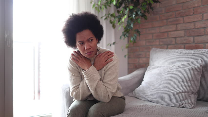 African American woman feeling depressed Royalty-Free Stock Footage #3426842035