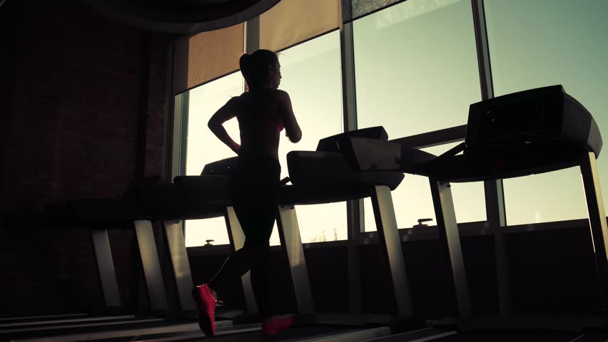 Cardio on the treadmill. exercises for weight loss.  | Shutterstock HD Video #34268875