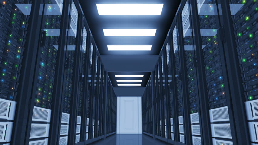 Beautiful Working Servers Modern Datacenter Moving Stock Footage Video ...