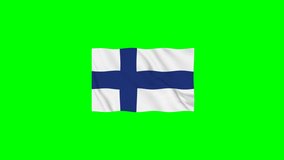 Finland Vector Waving Flag Motion loop 4K Resolution