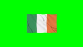  Ireland Vector Waving Flag Motion loop 4K Resolution