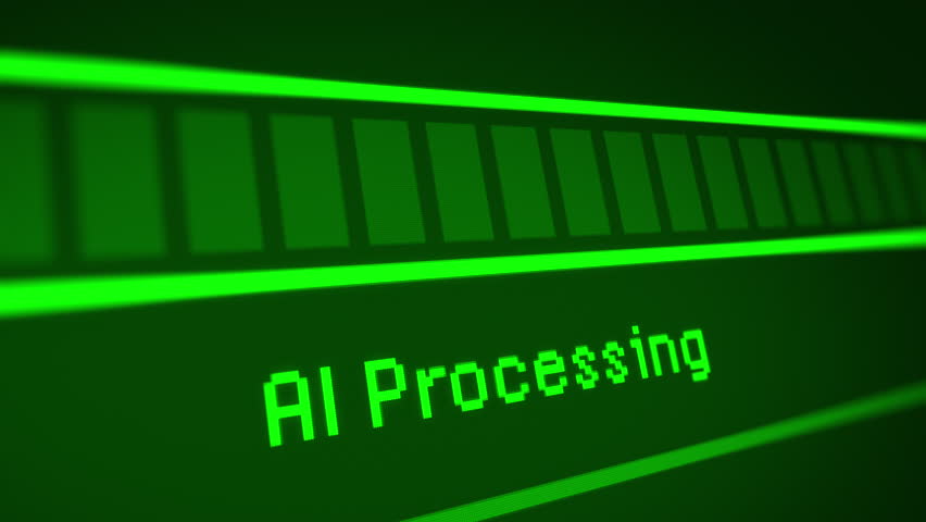 Animated Green AI (Artificial Intelligence) Processing Bar
