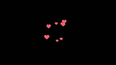 Red and Pink Hearts symbol pop burst, Love explosion effect, Transparent background. - Βίντεο στοκ