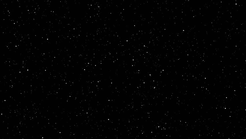 Looping shinny stars animation on black background.Graphic Motion overlay effect loop with galaxy sky twinkling light in the space with slow zoom and swirl rotation of camera angel zoom