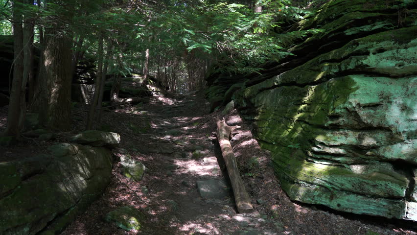 Smooth hike up rocky hill at Cuyahoga Valley National Park