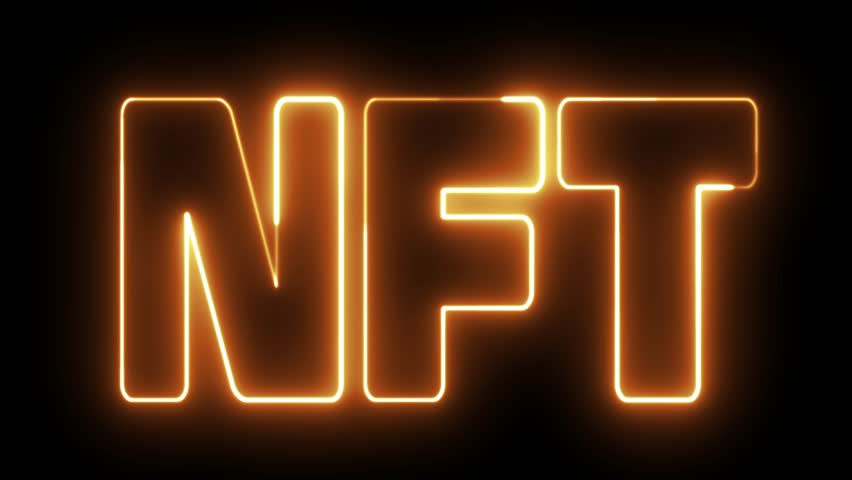 Non-Fungible Token Word. Nft word text orange neon electric.  Finance concept. Nft neon sign. - Powered by Shutterstock - Get 15% off with code: PIKWIZARD15