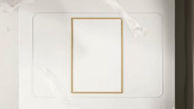 Animated frame mockup with flying tulle. 3D Illustration - Powered by Shutterstock - Get 15% off with code: PIKWIZARD15