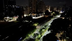 Nighttime timelapse of Avenida Paulista in Sao Paulo, Brazil