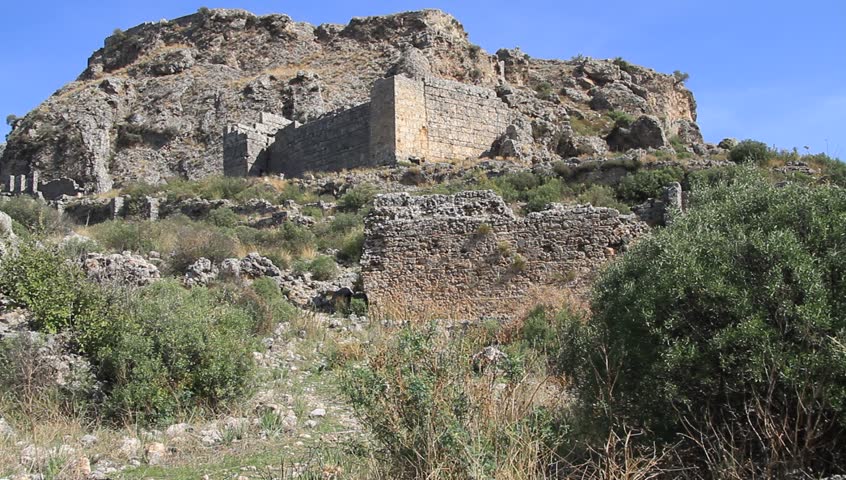 Ruins Ancient Fortress Silyon Turkey Stock Footage Video (100% Royalty ...