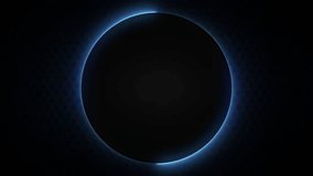 Neon circle frame with shining effect on a dark luxury abstract background. Empty glowing ring banner or border for title text or copy space. Blank vip shiny backdrop. Casino royal or grand hotel logo - Powered by Shutterstock - Get 15% off with code: PIKWIZARD15