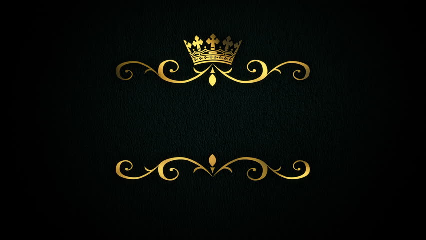 Luxury gold title border background. Black abstract text banner. Blank vip crown backdrop with golden frame. Copy space for casino royal or grand hotel logo Royalty-Free Stock Footage #3427551621