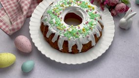 Easter Bundt Cakes. Homemade vanilla bundt cake. 
