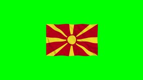 North Macedonia Vector Waving Flag Motion loop 4K Resolution