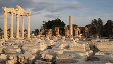Ruins of old Apollo temple in Side, Turkey