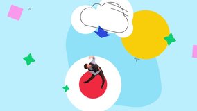 Cloud storage. Businessman, programmer working with access to folder in web storage. Upload and download of information. Stop motion, animation. Business, modern technologies, IT, innovations concept - Powered by Shutterstock - Get 15% off with code: PIKWIZARD15