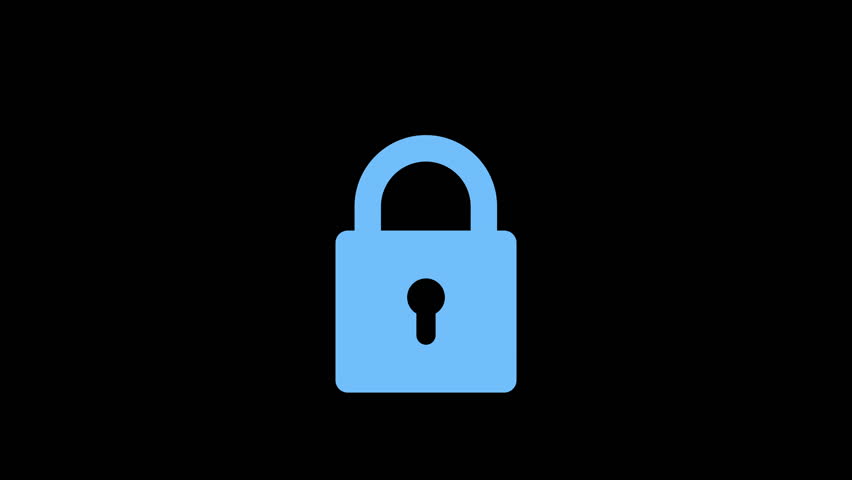 Closing and opening lock. Padlock icon animation