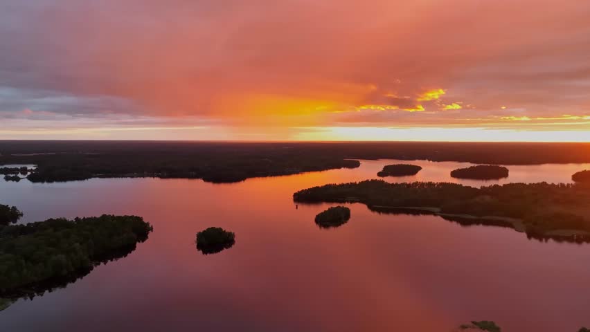 
Panoramic view of a magical, colorful sunset 4K