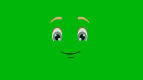 Cartoon face Premium Quality green screen footage, Abstract technology, science, engineering artificial intelligence, Seamless loop 4k video, 3D Animation, Ultra High Definition, 4k video