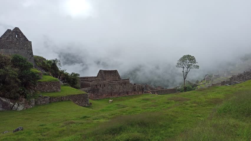 Machu Picchu ancient city view from Huchu