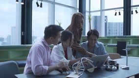 Group Excited over a successful project. Team working developing plan or project on eco-friendly alternative energy with solar cell technology. - Powered by Shutterstock - Get 15% off with code: PIKWIZARD15