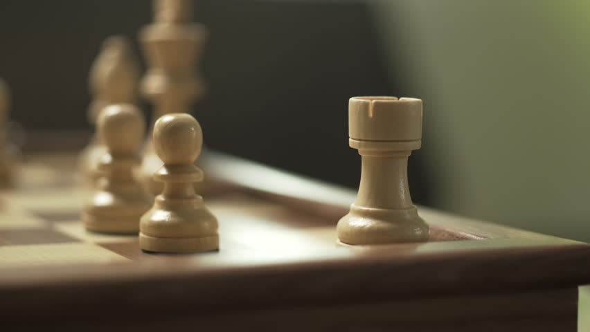 Movement of the rook piece during a professional chess game Royalty-Free Stock Footage #3428193721