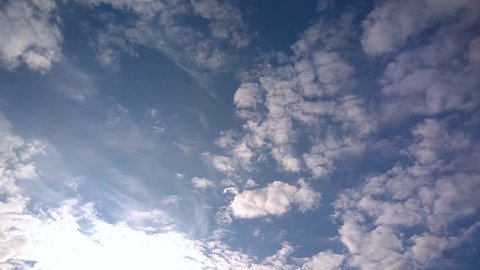 White clouds in blue sky Time lapse