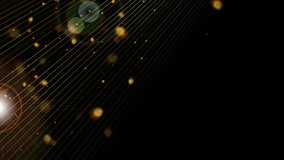 Abstract luxury golden background with lines and bokeh lights. Seamless looping motion design. Video animation Ultra HD 4K 3840x2160