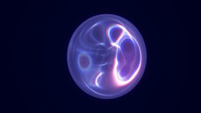 Blue glass energy plasma futuristic magic round ball sphere. Abstract background. Video in high quality 4k, motion design