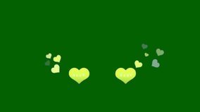 Valentine's animation. Love theme animation. Rhythmic concept animation, with green screen background.	
