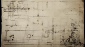 Vintage blueprint grunge texture background with faded paper, old ink sketches, and architectural schematic design. Perfect for retro art projects, steampunk or industrial visuals. - Powered by Shutterstock - Get 15% off with code: PIKWIZARD15