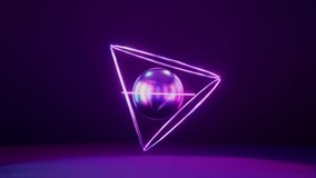 Abstract seamless loop background motion graphic with rotating neon toruses and sphere. Endless 3d background - Powered by Shutterstock - Get 15% off with code: PIKWIZARD15