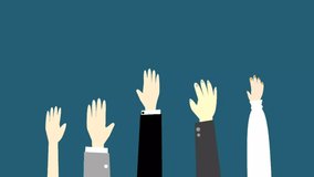 Animated illustration of a diverse group of business people joining hands in unity, teamwork, success in collaboration to achieve goals - Powered by Shutterstock - Get 15% off with code: PIKWIZARD15